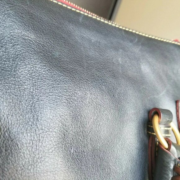 DOONEY & BOURKE FLORENTINE MICRO SATCHEL NAVY BLUE LEATHER - Picture 12 of 14